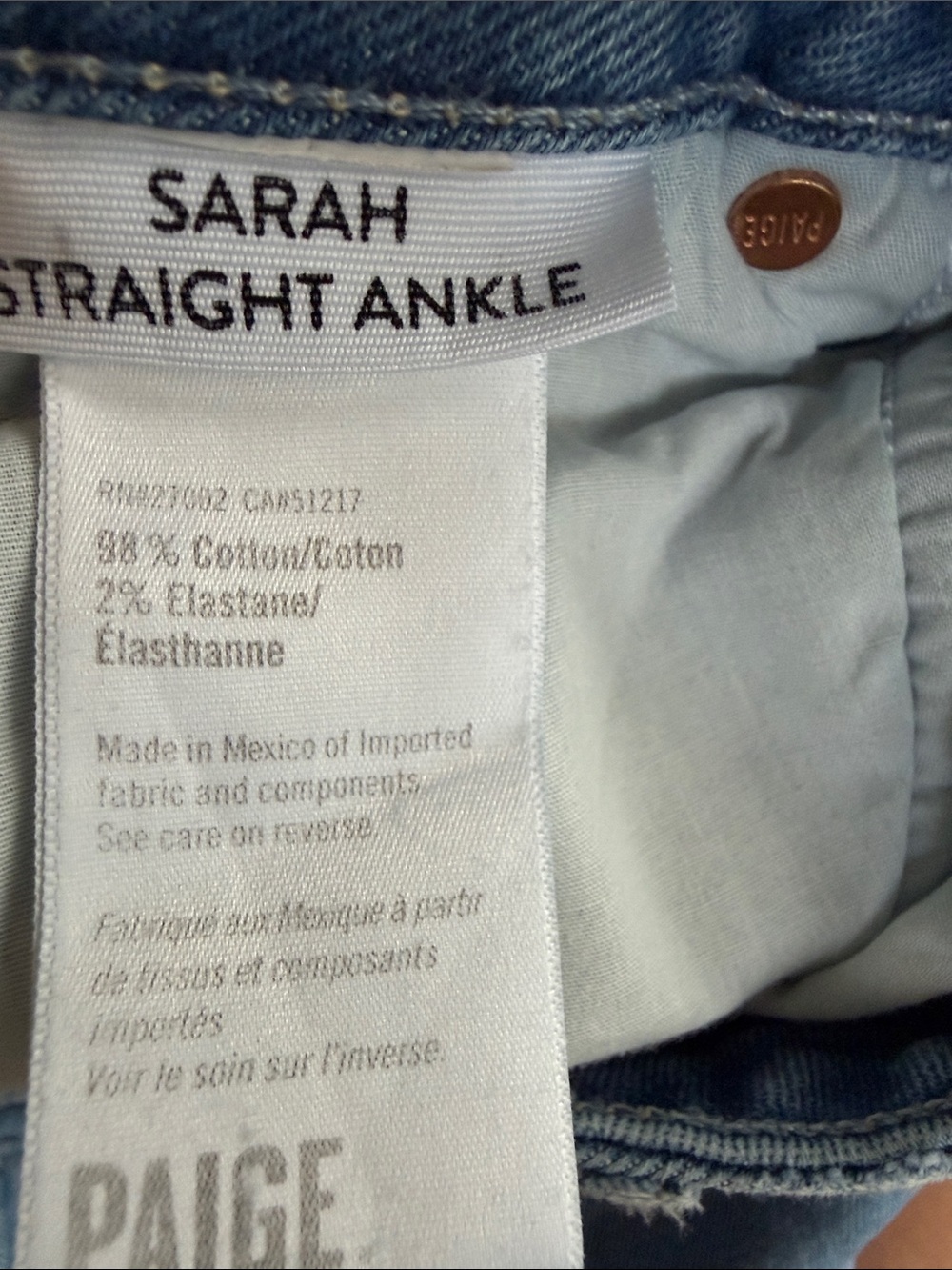 PAIGE Sarah Straight Ankle Denim Jeans - Picture 4 of 4